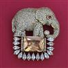 American Diamond Classic Brooch with Mehndi Plating