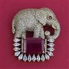 American Diamond Classic Brooch with Mehndi Plating