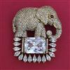 American Diamond Classic Brooch with Mehndi Plating