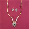 American Diamond Pearl Pendant Set with 2 Tone Plating