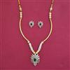 American Diamond Pearl Pendant Set with 2 Tone Plating