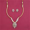 American Diamond Pearl Pendant Set with 2 Tone Plating