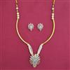 American Diamond Pearl Pendant Set with 2 Tone Plating