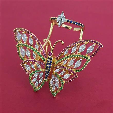 American Diamond Birds Ring with 2 Tone Plating