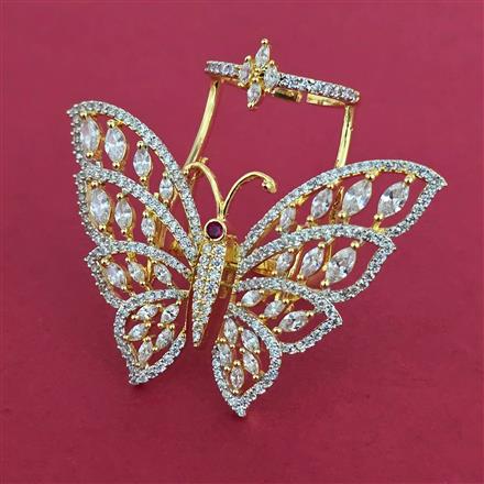 American Diamond Birds Ring with 2 Tone Plating
