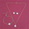 American Diamond Combo Pendant Set with Rhodium Plating 2 Tone Plating