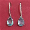 American Diamond Short Earring with Rhodium Plating