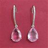 American Diamond Short Earring with Rhodium Plating