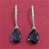 American Diamond Short Earring with Rhodium Plating