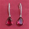 American Diamond Short Earring with Rhodium Plating
