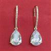 American Diamond Short Earring with Rhodium Plating