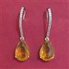 American Diamond Short Earring with Rhodium Plating