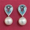 American Diamond Pearl Earring with Rhodium Plating