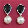 American Diamond Pearl Earring with Rhodium Plating