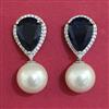 American Diamond Pearl Earring with Rhodium Plating