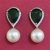 American Diamond Pearl Earring with Rhodium Plating