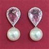 American Diamond Pearl Earring with Rhodium Plating