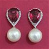 American Diamond Pearl Earring with Rhodium Plating