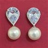American Diamond Pearl Earring with Rhodium Plating