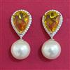 American Diamond Pearl Earring with Rhodium Plating