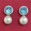 American Diamond Pearl Earring with Rhodium Plating