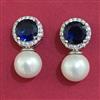 American Diamond Pearl Earring with Rhodium Plating