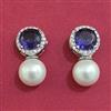 American Diamond Pearl Earring with Rhodium Plating