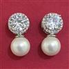 American Diamond Pearl Earring with Rhodium Plating