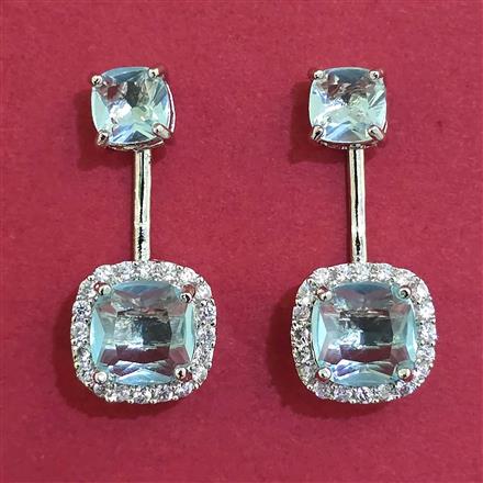 American Diamond Classic Earring with Rhodium Plating