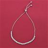 American Diamond Adjustable Bracelet with Rhodium Plating 2 Tone Plating