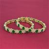 American Diamond 2 Pc Pearl Bangles with Gold Plating