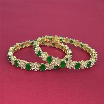 American Diamond 2 Pc Pearl Bangles with Gold Plating