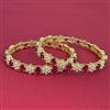 American Diamond 2 Pc Pearl Bangles with Gold Plating