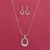 American Diamond Classic Pendant Set with 2 Tone Plating