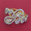 American Diamond Adjustable Ring with Rhodium Plating 2 Tone Plating Mehndi Plating