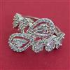 American Diamond Adjustable Ring with Rhodium Plating 2 Tone Plating Mehndi Plating