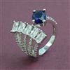 American Diamond Adjustable Ring With Rhodium Plating