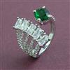American Diamond Adjustable Ring With Rhodium Plating