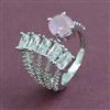 American Diamond Adjustable Ring With Rhodium Plating