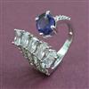 American Diamond Adjustable Ring With Rhodium Plating