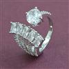 American Diamond Adjustable Ring With Rhodium Plating