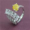American Diamond Adjustable Ring With Rhodium Plating