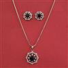 American Diamond Classic Pendant Set with Rhodium Plating