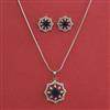 American Diamond Classic Pendant Set with Rhodium Plating