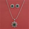 American Diamond Classic Pendant Set with Rhodium Plating