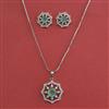American Diamond Classic Pendant Set with Rhodium Plating