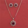 American Diamond Classic Pendant Set with Rhodium Plating