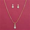 American Diamond Delicate Pendant Set with Rhodium Plating Gold Plating