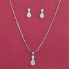 American Diamond Delicate Pendant Set with Rhodium Plating Gold Plating