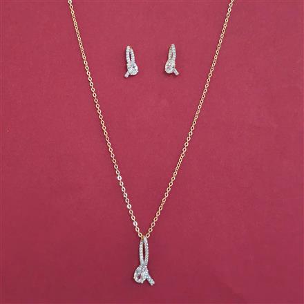 American Diamond Classic Pendant Set with Carat Plating